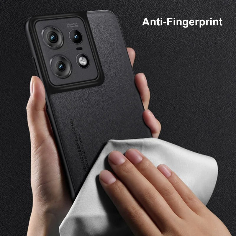 Motorola Edge 50 Pro Soft Vegan Leather Grain Protective Back Case