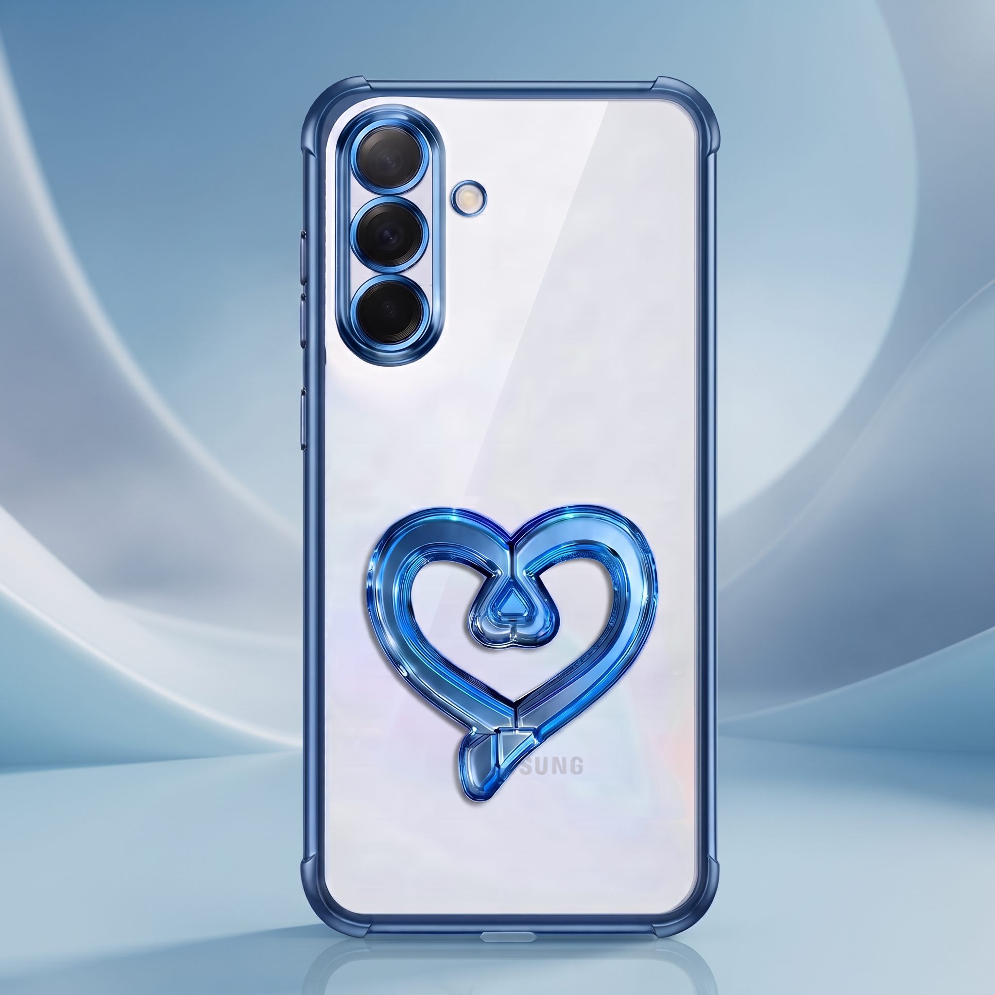 Samsung Galaxy A36 5G Premium Heart Stand Transparent Shockproof Airbag Phone Case