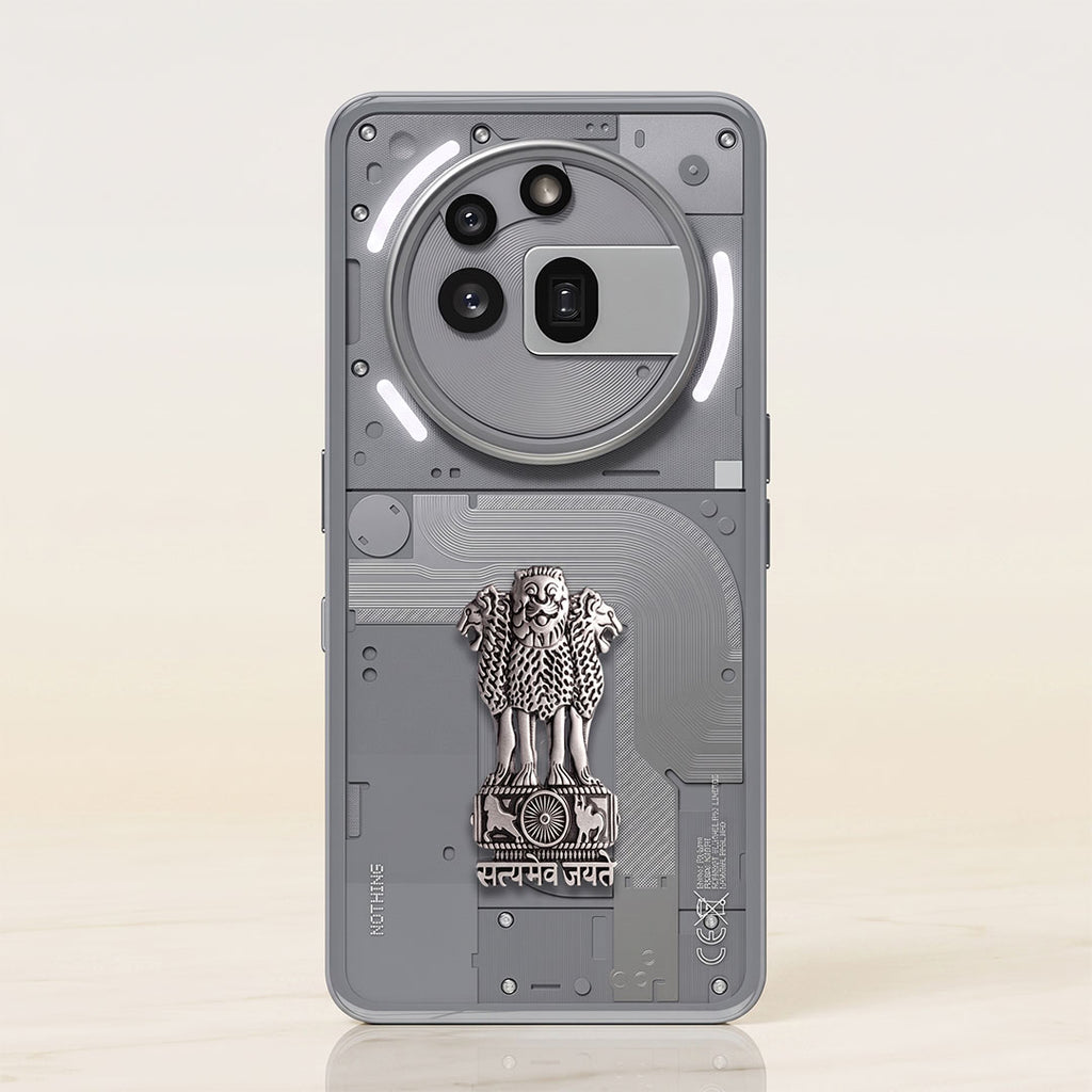 Nothing Phone 3A Pro 5G Compatible Satyamev Jayate 3D Metal Emblem Sticker