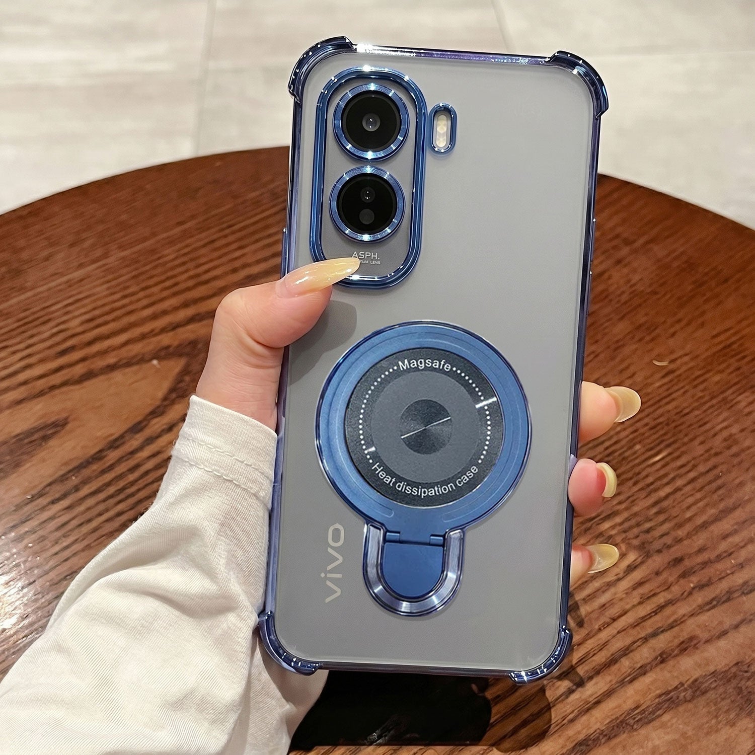 Vivo T5 Pro 5G Luxury Four Corner Invincible Bracket Ring Stand Case