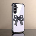 Samsung Galaxy A16 5G Stylish Bow Knot Stand Transparent Shockproof Airbag Phone Case