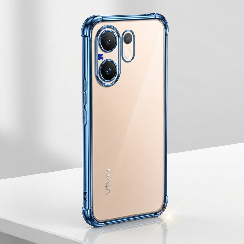 Vivo V60 5G Anti-Yellow Electroplating Transparent Airbags Case
