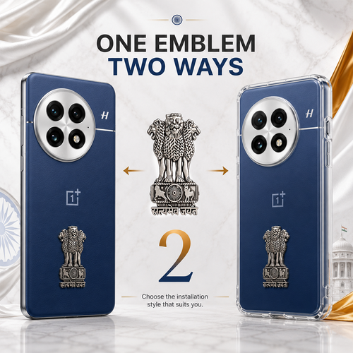OnePlus 13 5G Compatible Satyamev Jayate 3D Metal Emblem Sticker