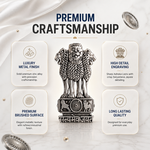 OnePlus 13R 5G Compatible Satyamev Jayate 3D Metal Emblem Sticker
