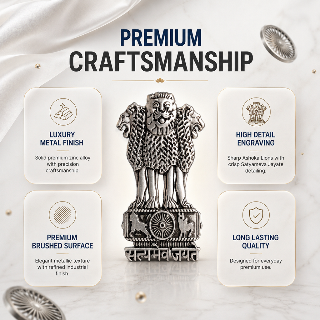 Vivo Y75 5G Compatible Satyamev Jayate 3D Metal Emblem Sticker