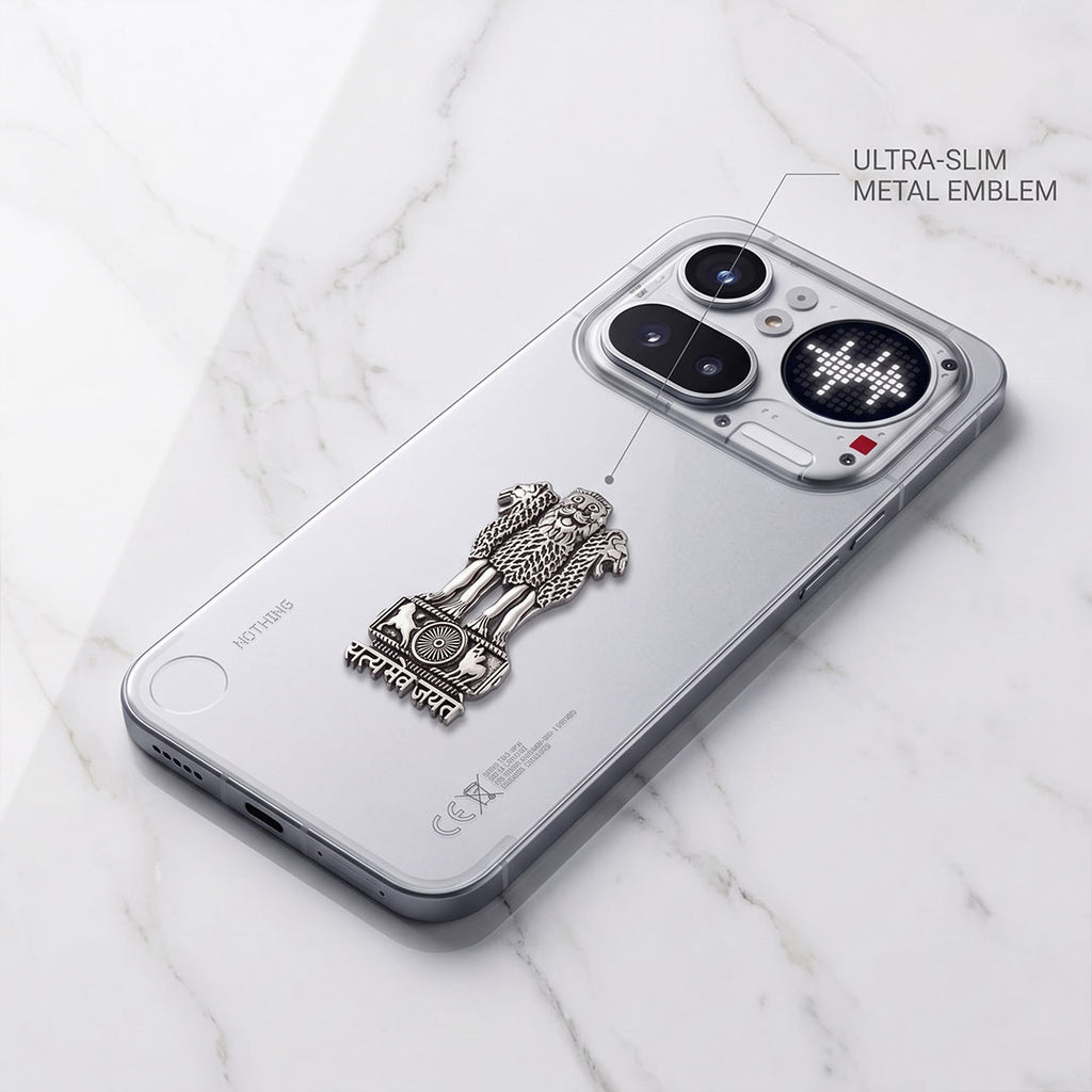 Nothing Phone 4A Pro 5G Compatible Satyamev Jayate 3D Metal Emblem Sticker