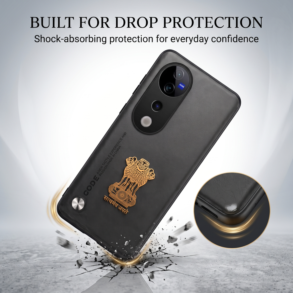Vivo V40 Pro 5G Satyamev Jayate Vegan Leather Back Case