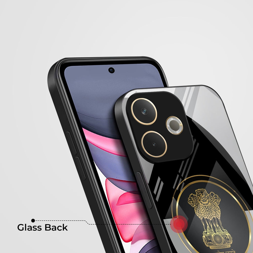 Oppo A5 Pro 5G Premium Acrylic Shockproof Glass Back Case (Satyamev Noir)