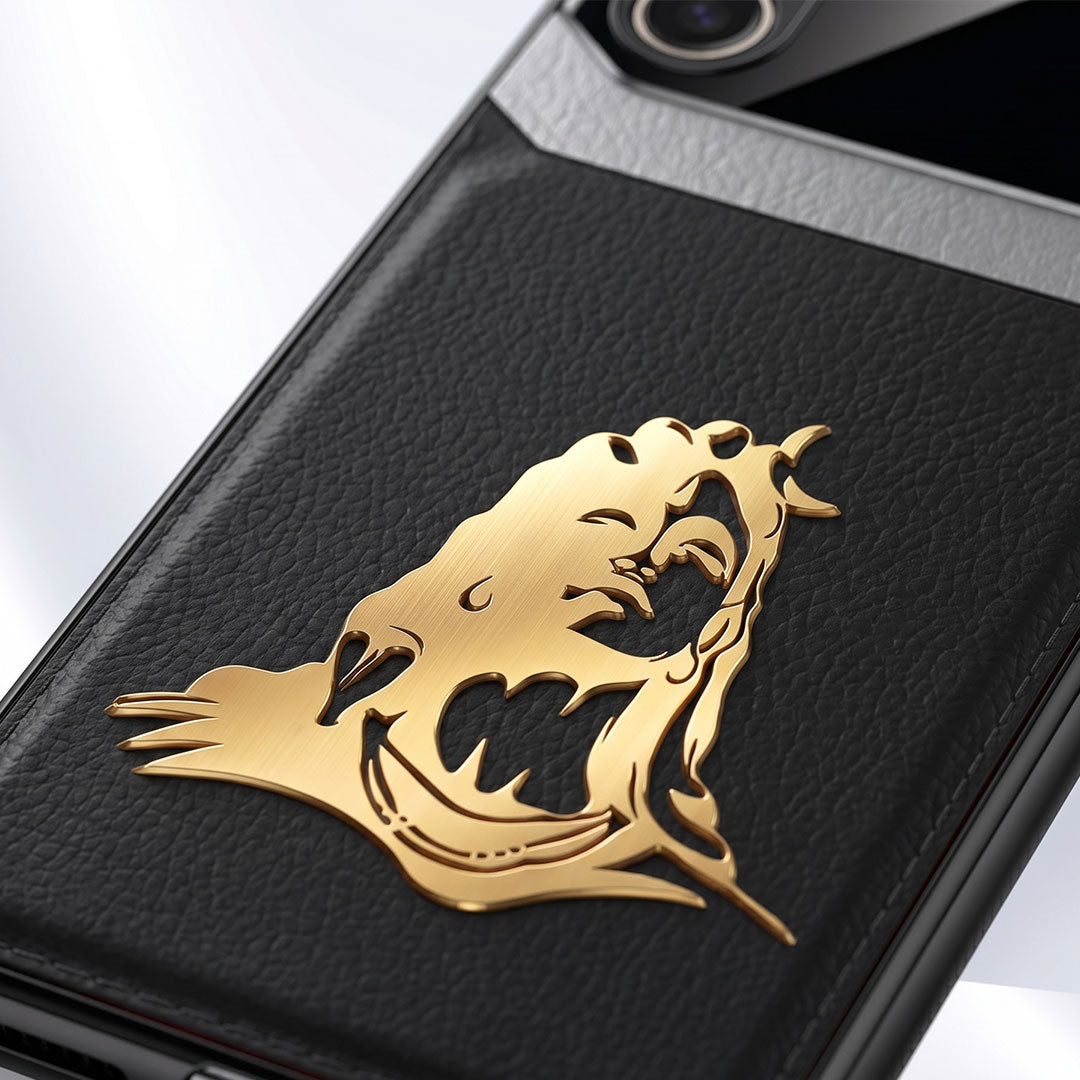 Samsung Galaxy M56 5G Mahadev 3D Gold Metal Leather Back Case