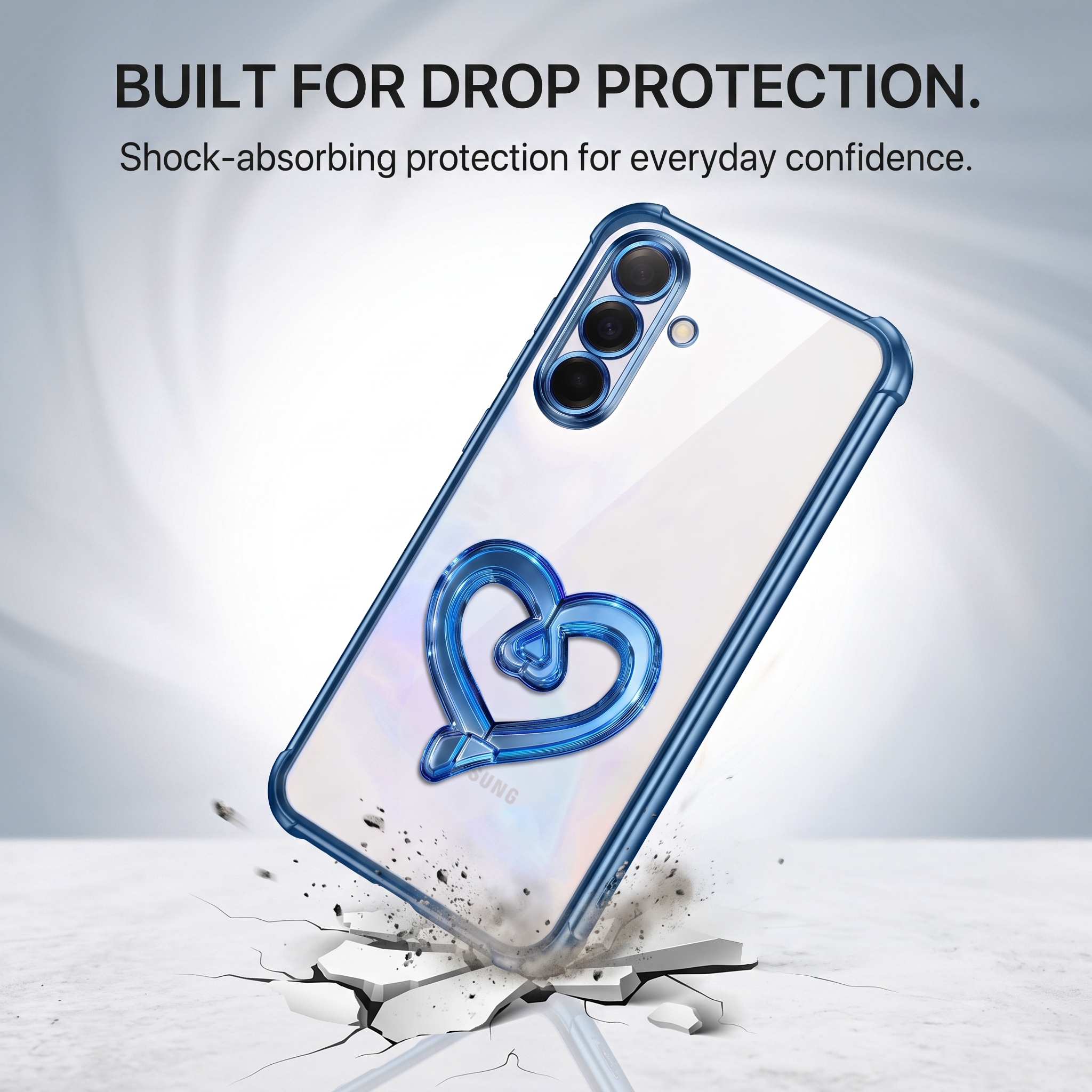 Samsung Galaxy A36 5G Premium Heart Stand Transparent Shockproof Airbag Phone Case