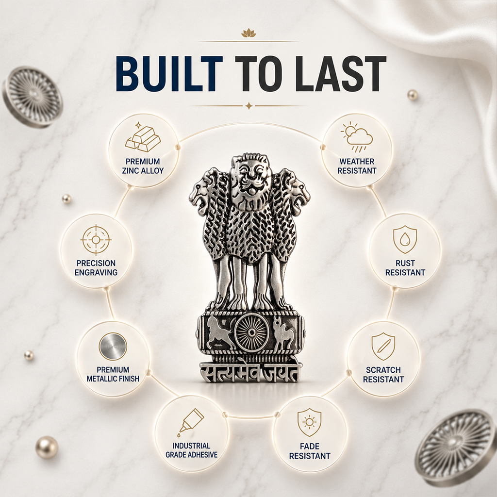OPPO F31 5G Compatible Satyamev Jayate 3D Metal Emblem Sticker