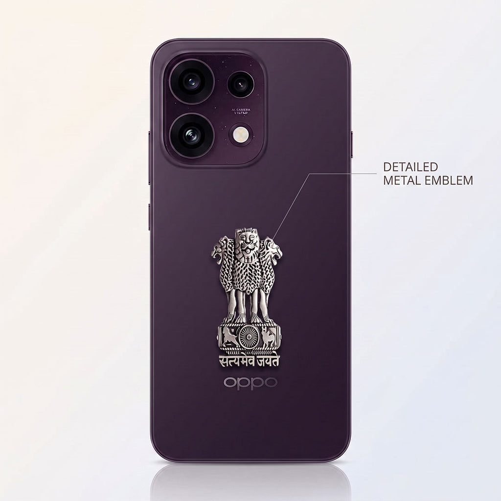 Oppo Reno 16c 5G Compatible Satyamev Jayate 3D Metal Emblem Sticker