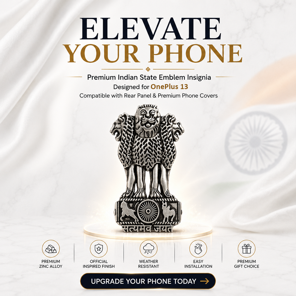 OnePlus Nord 5 5G Compatible Satyamev Jayate 3D Metal Emblem Sticker