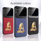 Samsung Galaxy M56 5G Mahadev 3D Gold Metal Leather Back Case