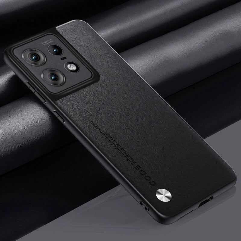 Motorola Edge 50 Pro Soft Vegan Leather Grain Protective Back Case