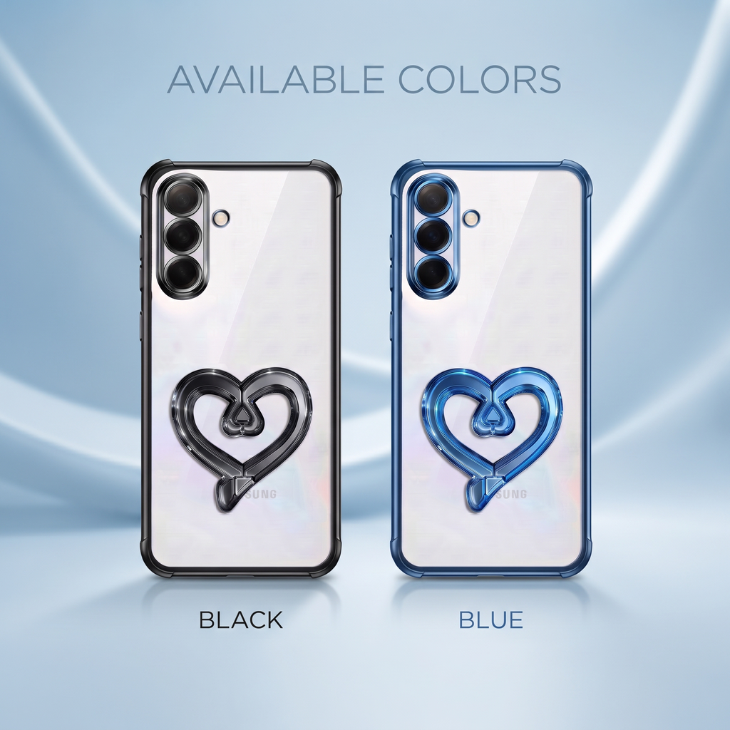 Samsung Galaxy A36 5G Premium Heart Stand Transparent Shockproof Airbag Phone Case