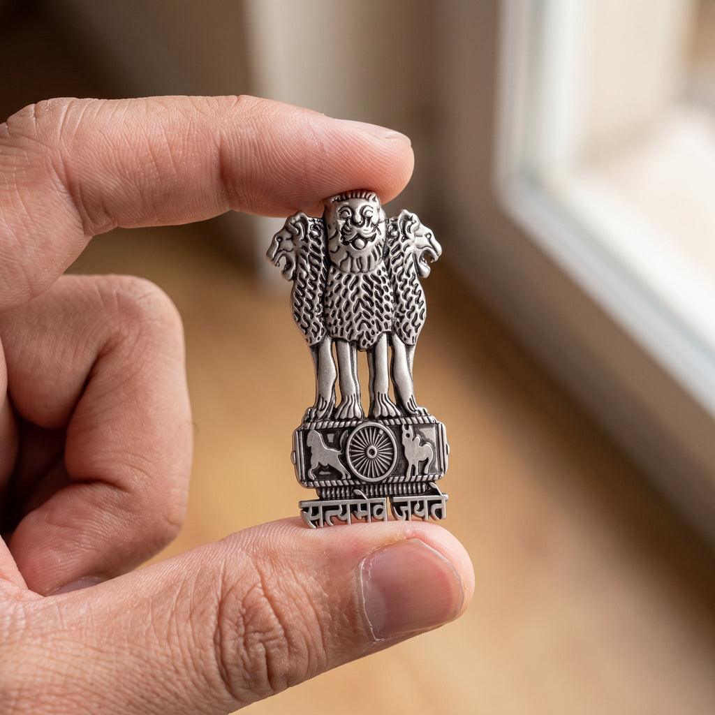 Vivo T5X 5G Compatible Satyamev Jayate 3D Metal Emblem Sticker