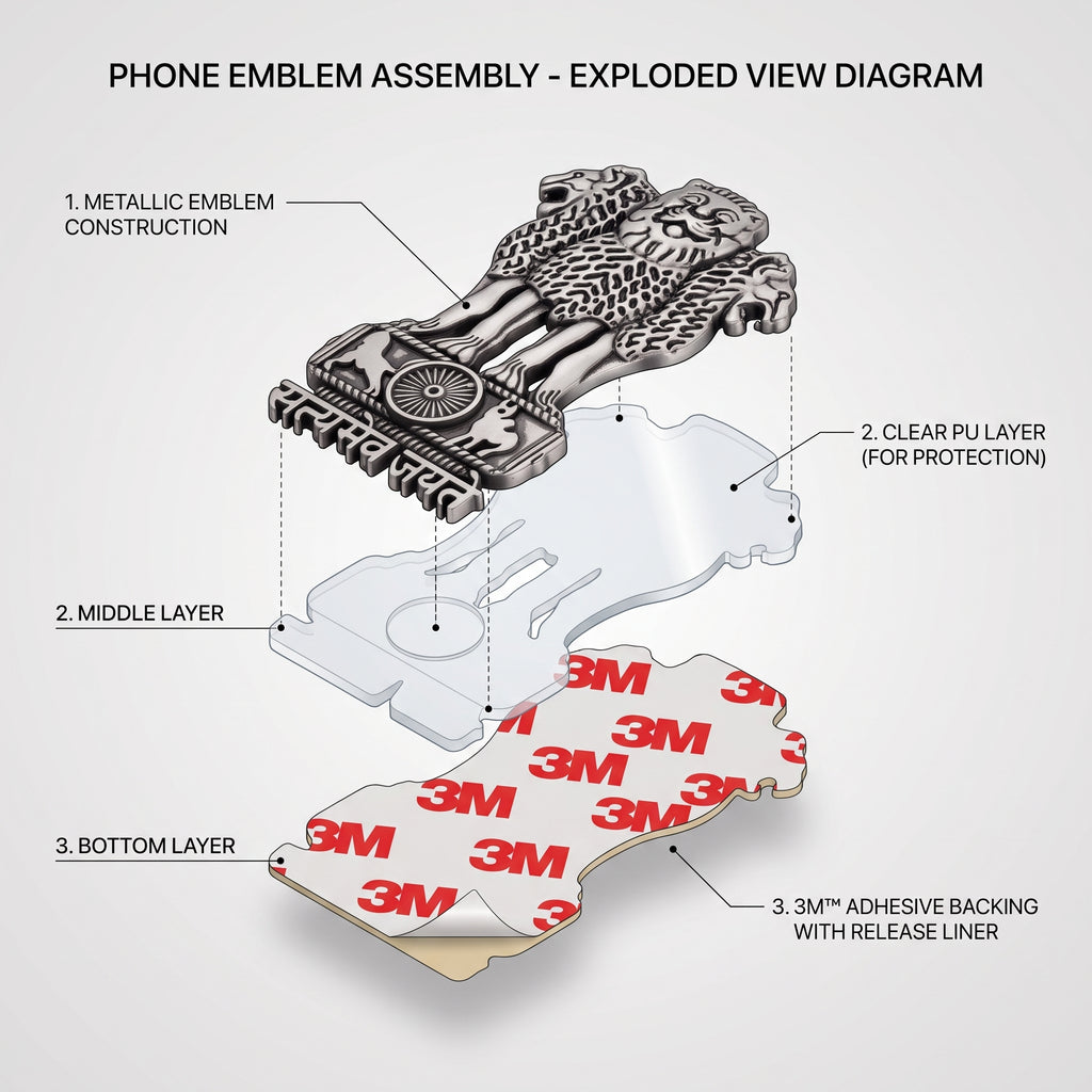Motorola Edge 50 Neo 5G Compatible Satyamev Jayate 3D Metal Emblem Sticker