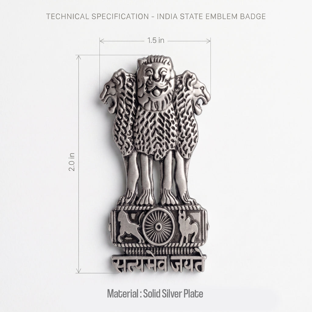 Vivo T3 Pro 5G Compatible Satyamev Jayate 3D Metal Emblem Sticker