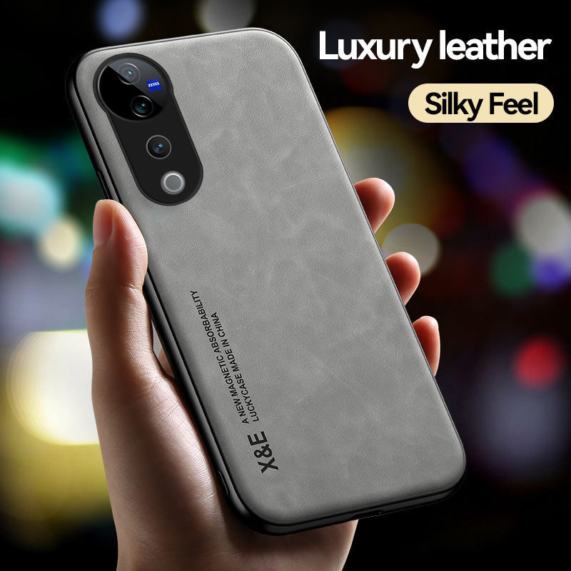 soft touch Vivo V40 leather case 