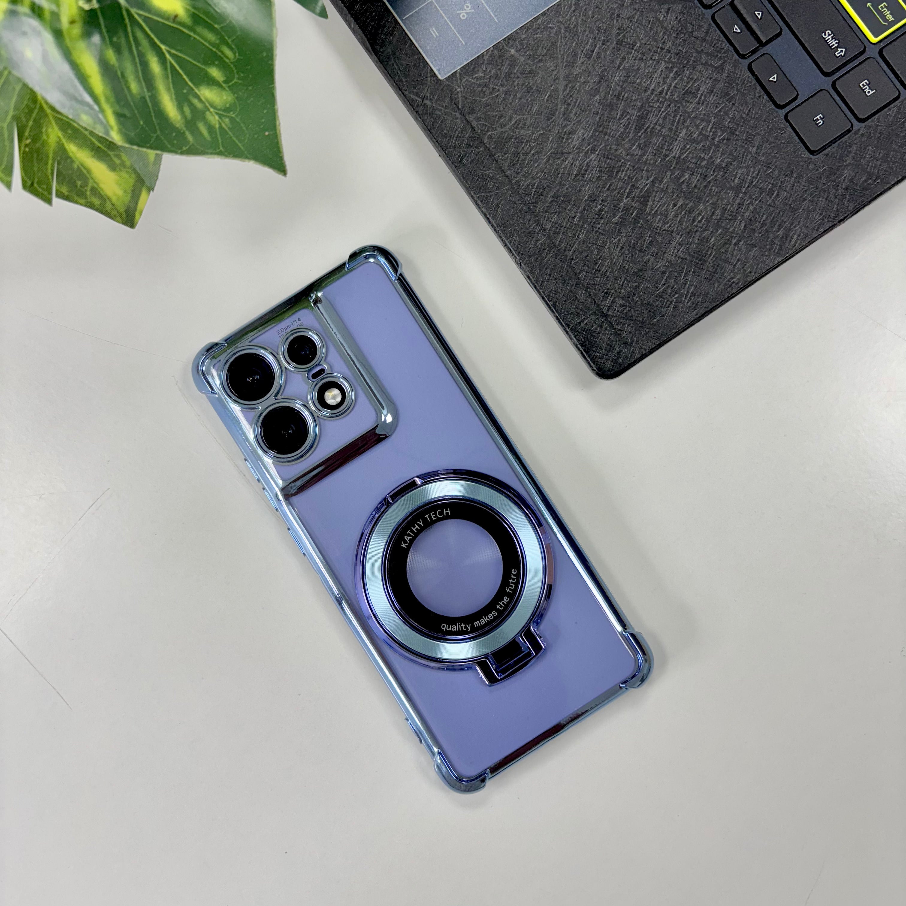 Motorola Edge 50 Pro 5G Original Luxury Magnifier Ring Stand Shockproof Airbags Corner Case