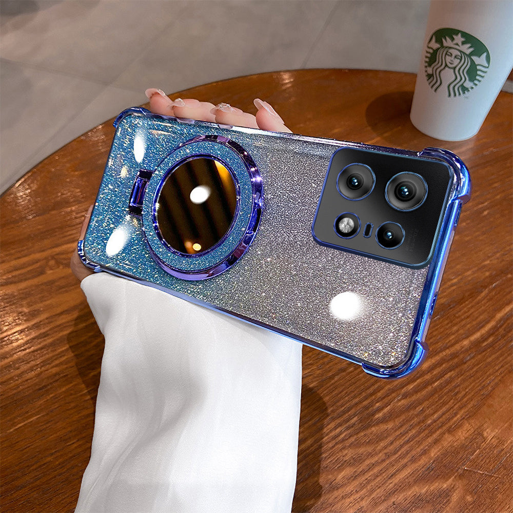 Motorola Edge 50 Pro 5G Luxury Shimmer Mirror Back Shockproof Airbag Case