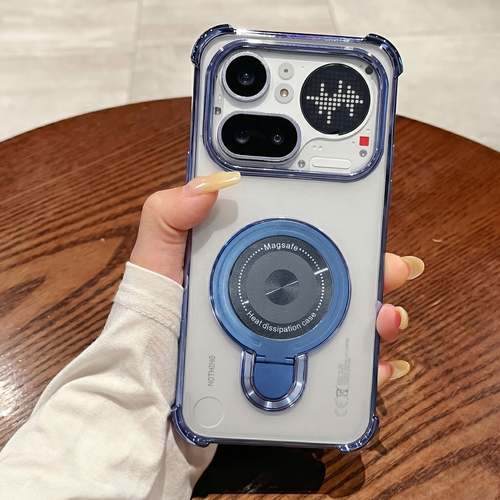 Nothing Phone 4a Pro 5G Luxury Four Corner Invincible Bracket Ring Stand Case