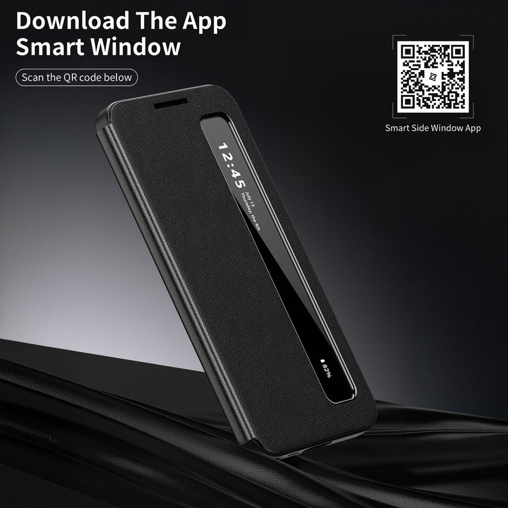 Samsung Galaxy S25 FE 5G Smart Side Window Flip Leather Case