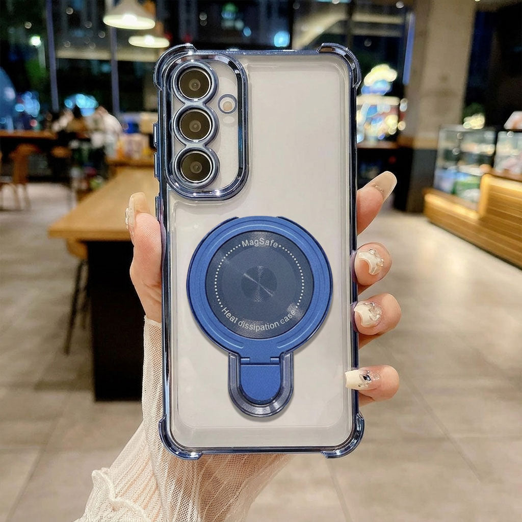 Samsung Galaxy A14 5G Luxury Four Corner Invincible Bracket Ring Stand Case
