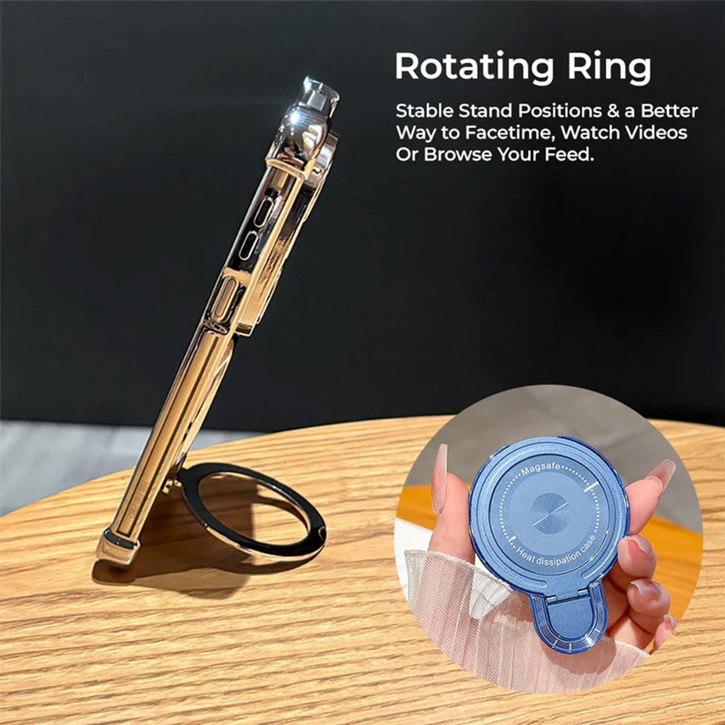 Vivo T5 Pro 5G Luxury Four Corner Invincible Bracket Ring Stand Case