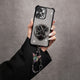 Oppo Reno 14 5G Shockproof Shimmer Butterfly Stand Case with Charm Strap